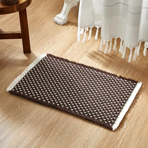 Miniatura 31 de TYUU Tapete de baño estilo gofre, tapete de baño bohemio, antideslizante, lavable, súper absorbente, de secado rápido, bonito tapete de baño