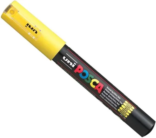 Posca - Marcador de pintura acrílica, punta extrafina, color amarillo (PX17764000)