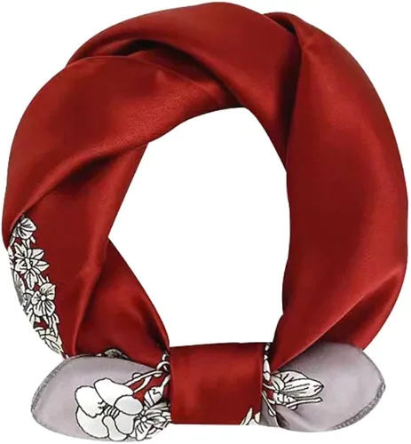 Bufanda de seda de morera 100% real, 21 x 21 pulgadas, pañuelo ligero, para mujeres y hombres, pañuelo pequeño cuadrado con impresión digital
