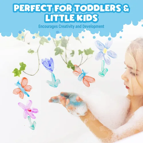 Miniatura 3 de Tub Works® Jabón de Pintura de Bañera Juguetes de Baño, Colores Divertidos Paquete de 6 No Tóxico Pintura de Bañera Lavable para Pintar