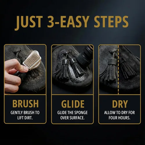 Miniatura 7 de Eagle - Tinte para nubuck y ante negro con aplicador y cepillo de ante de 3 vías - Restaurador de color para zapatos, botas, chaquetas, bolsos y más