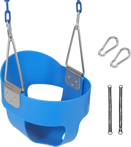 RedSwing Asiento de Columpio de Cubo con Respaldo Alto para Niños Pequeños con Cadenas Recubiertas, Asiento de Columpio Resistente para Niños para