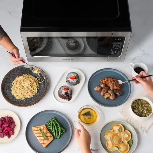 Miniatura 6 de Farberware - Horno microondas de encimera de 2.2 pies cúbicos – 1100 vatios de potencia, configuraciones de cocción automática con sensor Acero