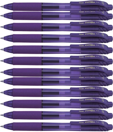Miniatura 9 de Pentel EnerGel-X - Lapicera de gel líquido retráctil, punta de 0,7 mm de metal, trazo medio, 3 unidades, Verde