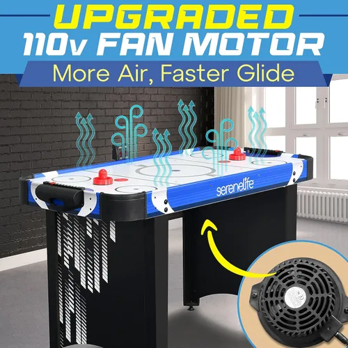 Miniatura 5 de SereneLife Mesa de juego de hockey de aire de 48 pulgadas, con rastreador de puntuación integrado y dispensador de disco, marcador LED digital