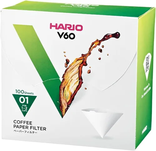 Miniatura 25 de Hario V60 - Filtro de café de papel, tamaño 01, blanco, caja de 40 unidades (paquete de 3)