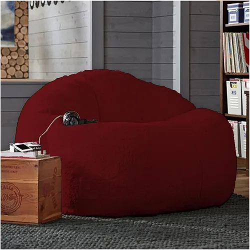 Miniatura 23 de Puf, sin relleno, muebles de sala de estar, grandes, redondos, suaves y esponjosos (solo incluye una funda, no un puf completo), de piel sintética