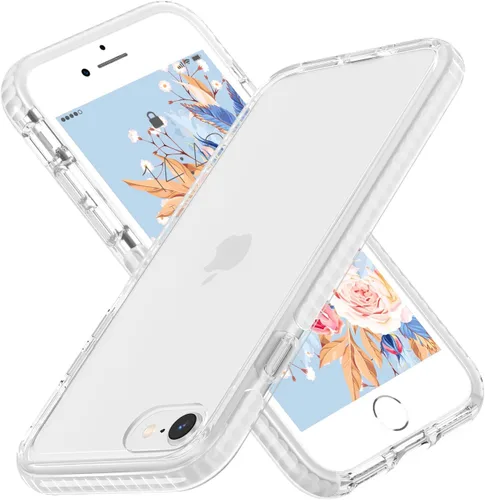 Miniatura 8 de MATEPROX Funda compatible con iPhone Se 2022, iPhone SE 2020, iPhone 8, iPhone 7, funda transparente, resistente, antiarañazos, antiarañazos, a
