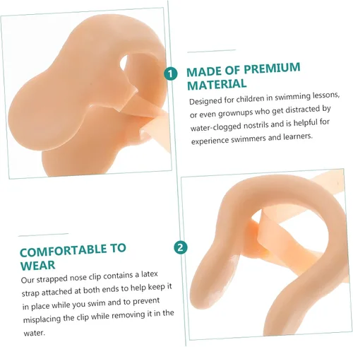 Miniatura 5 de Toddmomy Clip de nariz para natación, tapones para la nariz, clips de nariz con cuerda elástica para hombres y mujeres, almohadillas elásticas