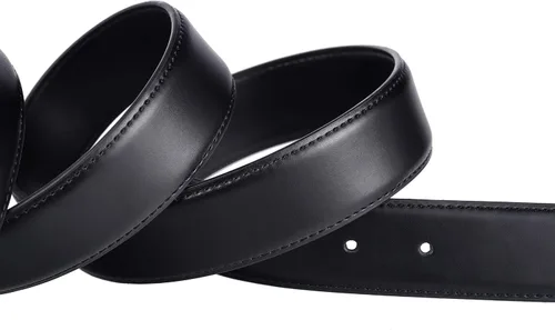 Miniatura 4 de Weifert - Cinturón de cuero para hombre, para usar con pantalones vaqueros, color negro
