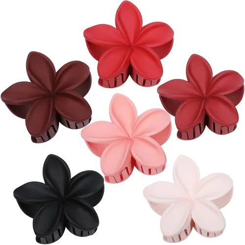 Miniatura 10 de Sisiaipu - Pinza para el cabello, 6 piezas, grandes, con forma de flor, para cabello grueso y mediano, pinzas para el cabello con flores hawaianas