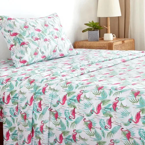 Miniatura 38 de KACEMOO Juego de sábanas California King de 4 piezas, sábanas con estampado floral, diseño bohemio, sábanas refrescantes de microfibra cepillada