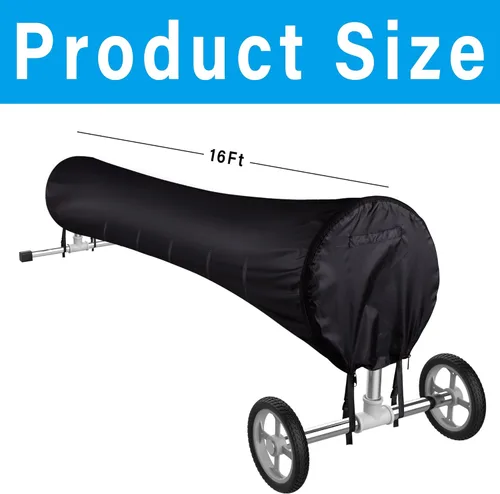 Miniatura 2 de Tlswshsy Cubierta de carrete solar para piscina, cubierta de carrete de manta protectora solar de 16 pies, cubierta de carrete de invierno