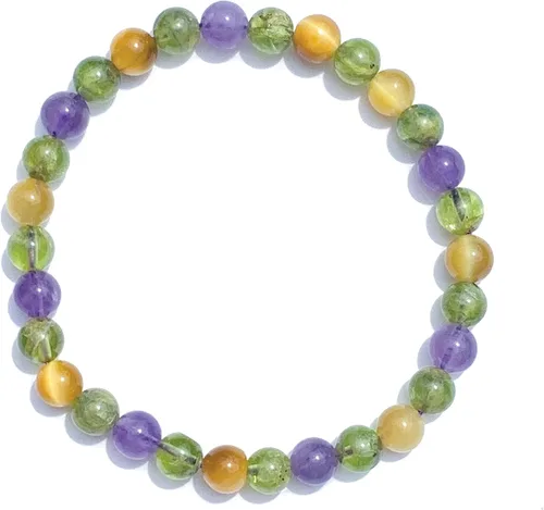 Miniatura 13 de Pulsera con cuentas de gemas naturales, ojo de tigre, hematita, ágata negra, granito, sándalo, piedra de lava, joyería elástica hecha a mano