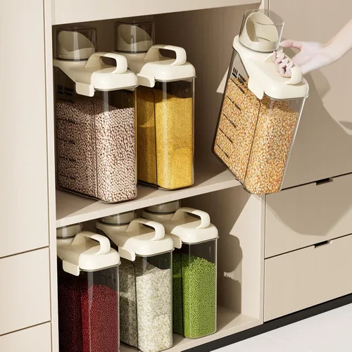 Miniatura 8 de Contenedor de almacenamiento de arroz de 5.5 libras, organizadores herméticos de almacenamiento de alimentos sin BPA, material adecuado para arroz