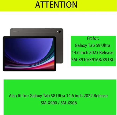 Miniatura 2 de Funda para Samsung Galaxy Tab S9 Ultra/S8 Ultra, resistente, resistente, grado militar, a prueba de golpes, con rotación de 360°, función atril