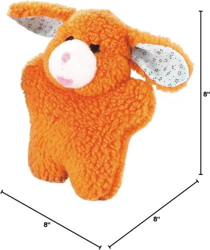 Miniatura 4 de Zanies Cuddly Berber - Juguetes de conejo para bebé, color naranja, 8 pulgadas