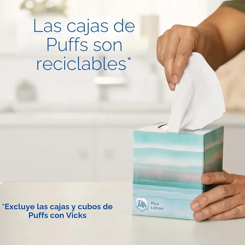 Miniatura 8 de Puffs Plus Loción de pañuelos faciales, 18 cubos, 56 pañuelos por caja
