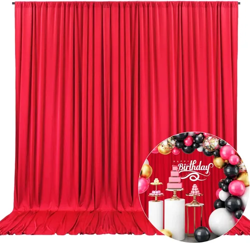 Miniatura 10 de Cortina de fondo negra de 10 x 7 pies para fiesta, cortinas de fondo para sesión de fotos, cumpleaños, boda, Halloween, Navidad, aniversario