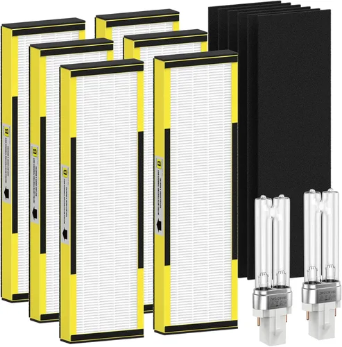 Miniatura 21 de Filtro B de repuesto HEPA transparente de humo compatible con AC4825 AC4300 AC4800 AC4900 AC4850, 2 filtros HEPA verdaderos y 6 prefiltros de carbón