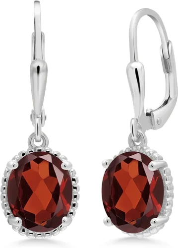 Miniatura 22 de Gem Stone King Aretes colgantes de gota para mujer, plata de ley 925, piedra natal ovalada de 0.354 x 0.276 in, joyería fina, regalos para ella