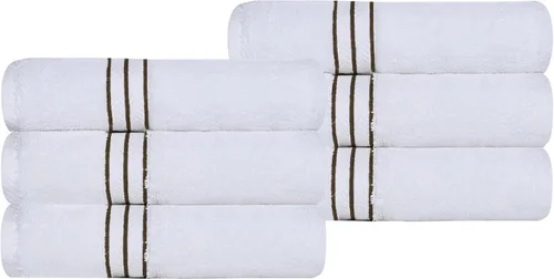 Miniatura 64 de Juego de toallas de baño de algodón turco ultra suave de Superior, juego de 2 piezas, toallas para la ducha, baño, artículos esenciales para el Latte