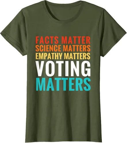 Miniatura 53 de Facts Matter Science Matters Voting Matters - Camiseta demócrata liberal, Negro, S