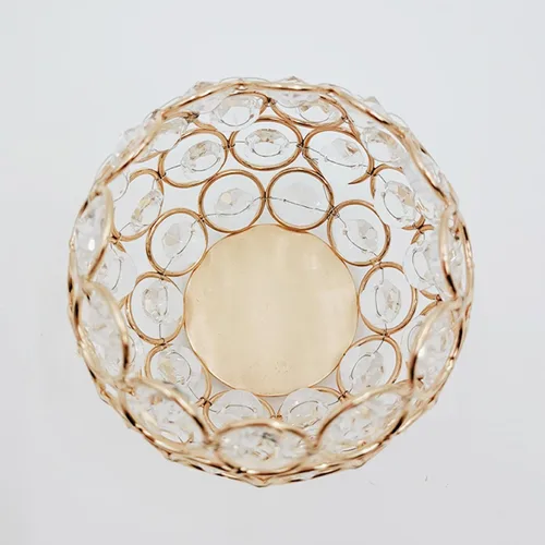 Miniatura 3 de Crystal Beads Makeup Brush Holder, Handcrafted Cosmetics Makeup Brushes Cup Organizer Vanity Decor, Candle Holder Decoration Tray(Gold)