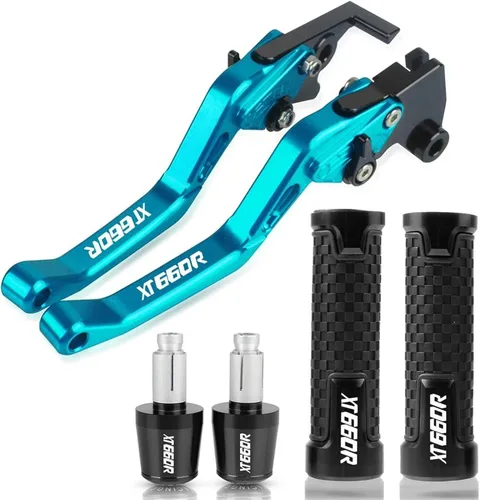 Miniatura 13 de Palancas de freno Accesorios de motocicleta CNC Palancas de embrague de freno Manillar Manillar Agarres extremos para Yamaha XT660R XT 660R