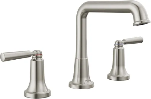Miniatura 6 de Delta Saylor - Grifo de baño cromado de 3 agujeros, 8 pulgadas, grifo de lavabo de baño extendido para tocador, montaje de drenaje de metal