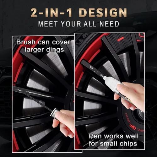 Miniatura 5 de Pintura de retoque para llantas negro mate, bolígrafo de pintura eficiente para llantas de metal, también combina con negro mate, reparación rápida
