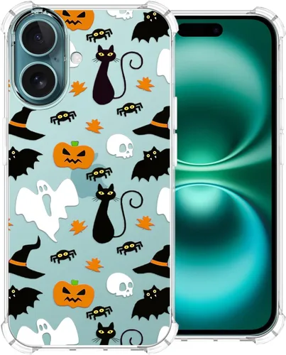 Miniatura 26 de Funda transparente de Halloween para Google 6a, con patrón de fantasma, funda protectora de TPU suave, delgada, a prueba de golpes, para niños