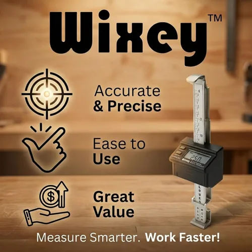 Miniatura 2 de Wixey Medidor de cepillado digital – Lectura digital electrónica y herramienta de medición de espesor – Calibración precisa y dimensiones digitales