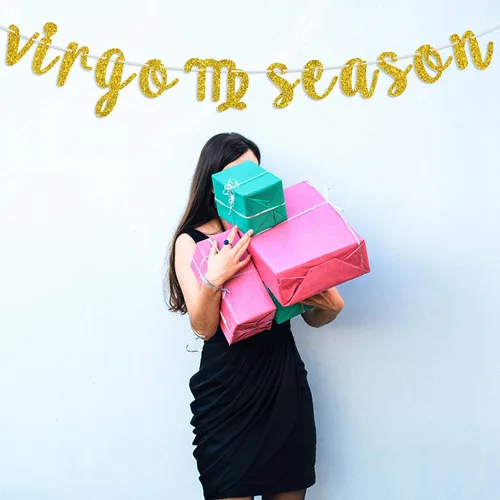 Miniatura 4 de Cartel de la temporada de Virgo, letrero de feliz cumpleaños de Virgo, gran energía Virgo, 12 suministros de decoración de fiesta de cumpleaños