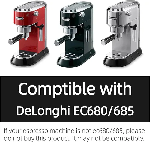 Miniatura 3 de Portafiltro sin fondo de 2.008 in 3 orejas solo compatible con Delonghi Dedica EC680/EC685 Cesta de filtro 0.012 in Pores