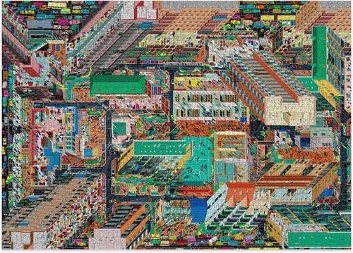 Miniatura 2 de Cloudberries Metropolis, rompecabezas de 2000 piezas para adultos con mapa de ciudad en 3D y tema de arquitectura