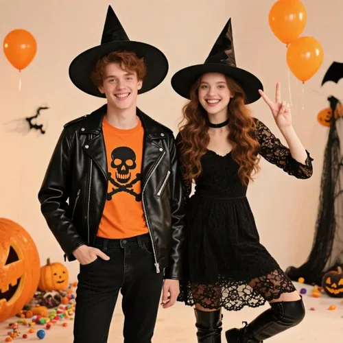 Miniatura 4 de Paquete de 2 sombreros de bruja negros para niños y adultos, sombrero de bruja con rop colgante para decoraciones de fiesta de Halloween