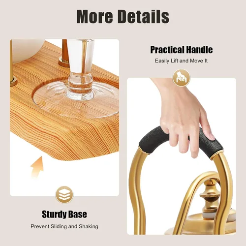 Miniatura 5 de Belga Royal Coffee Machine Set Balance Syphon Sifon Cafetera Gold Sifon Brewer 15oz 13.5 fl oz Dorado