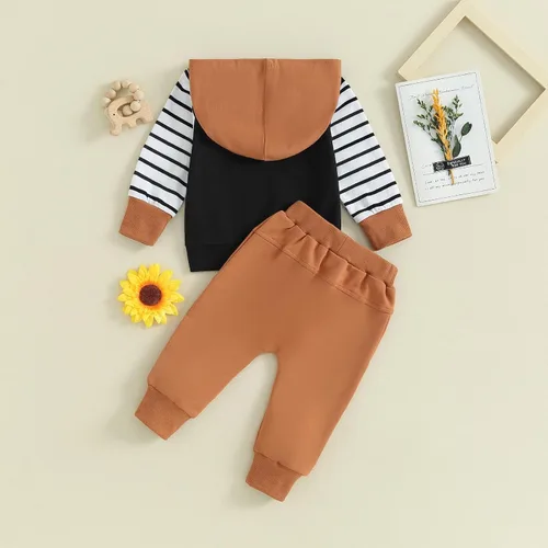 Miniatura 6 de Hoanselay Conjunto de sudadera de manga larga con capucha y pantalones de otoño e invierno para bebé niño
