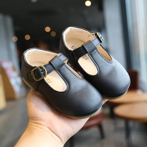Miniatura 2 de Zapatos de vestir de cuero Mary Janes con correa en T para niñas pequeñas