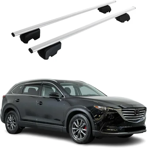 Miniatura 11 de OMAC Portaequipajes con cerradura para Mazda CX-9 2016-2023, antirrobo negro para viajes, kayak, canoa, surf, esquí, snowboard, camping