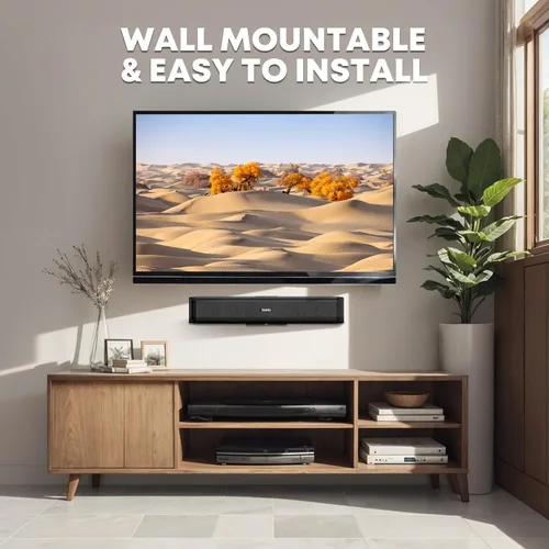 Miniatura 5 de Saiyin Sound Bar,Soundbar for TV with 4 Powerful Speakers,Surround Sound System for TV,17 inch Soundbar with Bluetooth/HDMI-ARC/Optical/AUX,Wall