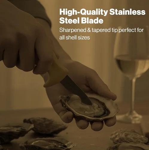 Miniatura 3 de Swissmar Shucker Paddy Malpeque - Cuchillo de shucking de ostras – Herramienta ergonómica de doble eje para triturar ostras con hoja de acero