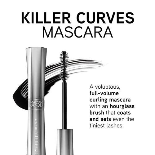 Miniatura 2 de Physicians Formula Killer Curves - Máscara rizadora, color negro, levantamiento de pestañas de volumen completo, aprobado por dermatólogos, Killer