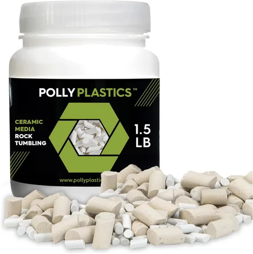 Miniatura 7 de Polly Plastics Medios de Relleno Cerámicos para Pulido de Rocas (Tamaño de Cilindro Pequeño) Gránulos de Cerámica No Abrasivos para Todo Tipo