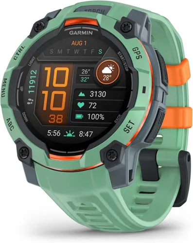 Miniatura 17 de Garmin Instinct® 3 – 45 mm, pantalla AMOLED, reloj inteligente GPS resistente para exteriores, linterna incorporada, colección Supernova Edición