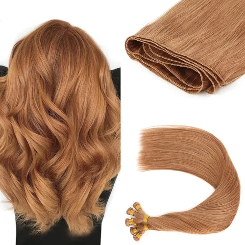 Miniatura 21 de ABH AMAZINGBEAUTY HAIR Extensiones de cabello humano Remy real para coser, atadas a mano, color negro azabache de 18 pulgadas, para mujer, 1.76 onzas