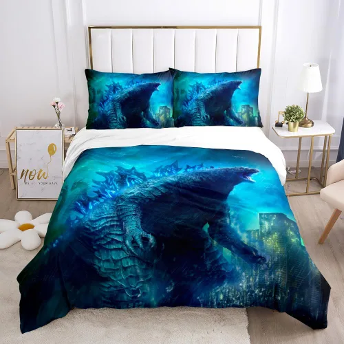 Miniatura 25 de Juego de funda de edredón de tamaño individual, funda de edredón de dinosaurio para hombres, juego de ropa de cama 3D para niños y niños, microfibra