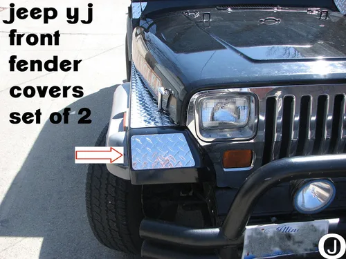 Miniatura 2 de Se adapta a la cubierta del guardabarros delantero con placa de diamante Jeeep YJ