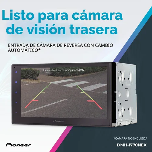 Miniatura 6 de Pioneer DMH-1770NEX Receptor multimedia digital de doble DIN, Apple CarPlay con cable y Android Auto, pantalla táctil capacitiva de 6.8